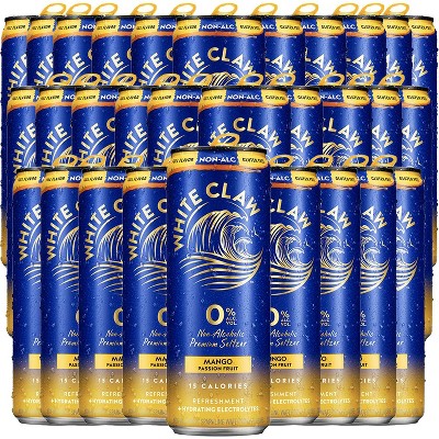 White Claw 0% Alcohol, Mango Passion Fruit, Non-Alcoholic Premium Non-Hard Seltzer | 15 Calories, Gluten Free, Hydrating Electrolytes