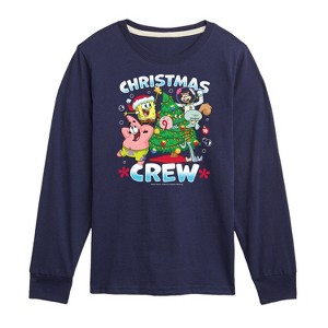 Boys' - SpongeBob SquarePants - Christmas Crew Long Sleeve Graphic T-Shirt - 1 of 4