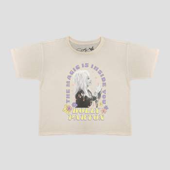 Girls' Dolly Parton Short Sleeve Graphic T-Shirt - Ivory