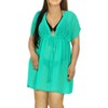 LA LEELA Women's Cover Ups Swimwear Beachwear Dress Medium-Large Mint Green - 2 of 4