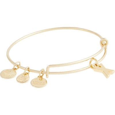 Alex and Ani Expandable Bangle for Women, Initials A to Z Letter Charms, Shiny Finish, 2 to 3.5 in
