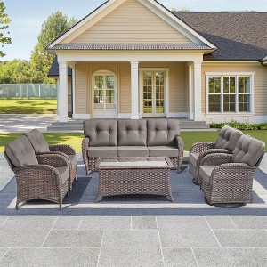 6 Pieces Gymojoy Sofa Chairs Table with Swivel Chairs - 1 of 4
