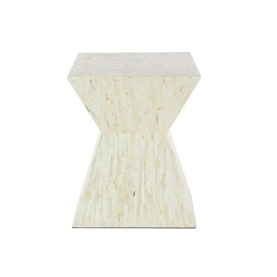 Contemporary Shell Inlaid Accent Table Beige - Olivia & May