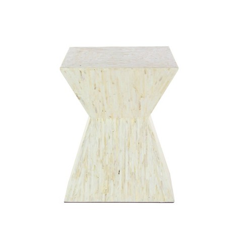 Contemporary Shell Inlaid Accent Table Beige - Olivia & May : Target