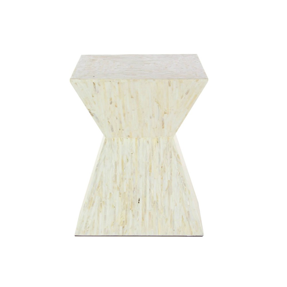 Photos - Coffee Table Contemporary Shell Inlaid Accent Table Beige - Olivia & May