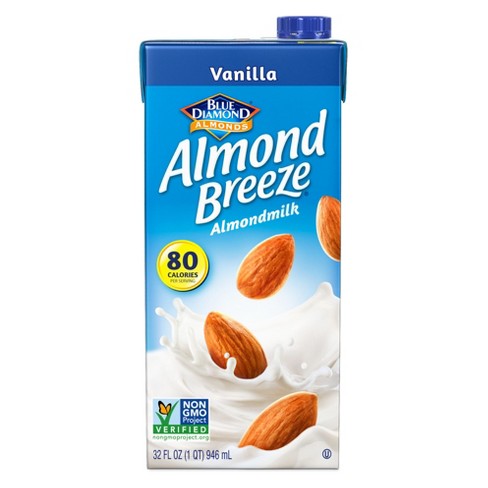 almond breeze vanilla almond milk vs skim milk