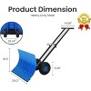 Snow Shovel with Wheels, 29" Snow Pusher Shovel for Driveway, Sidewalk, Yard, Adjustable Angle Height, High Blade Design - 4 of 4