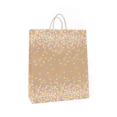 Extra Large Recycled Paper Dots Kraft Gift Bag - Spritz™