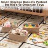 Aoibox Small Woven Storage Baskets Set of 3 with Handles Decorative Closet Organizer Bins Brown for Shelves Home - 3 of 4