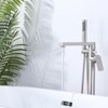 WOWOW Single Handle Freestanding Tub Faucet with Hand Shower in Brushed Nickel - 2 of 4