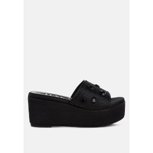 Meta charts Diamante & Rhinestone Flatform Women Sandals - 1 of 4