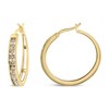 Haus of Brilliance 14K Yellow Gold Plated Silver 1.0 Cttw Champagne Diamond Hoop Earrings - 4 of 4