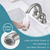 DOMETOUR 2-Handle Brushed Nickel Swan Bathroom Faucet, 4-Inch Centerset Vanity Sink with Pop-Up Drain, Aerator & Supply Hoses, FR4075-NP - 2 of 4
