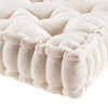 1 Pc Stylish Cozy Square Chenille Floor Pillow Cushion, Tufted Face Scallope Edge Polyester Filled Ultra Soft Cushion for Relaxing Decor Style - 3 of 4