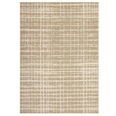 Modern Striped Area Rug Washable Rug Stain Resistant Foldable Indoor Carpet with Non-Slip Backing Low Pile Floor Cover for Living Room Bedroom