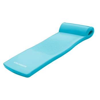 TRC Recreation Ultra Sunsation 2.5" Thick Vinyl Coated Foam Pool Lounger Swim Float Mat with Roll Pillow for Head and Neck Support