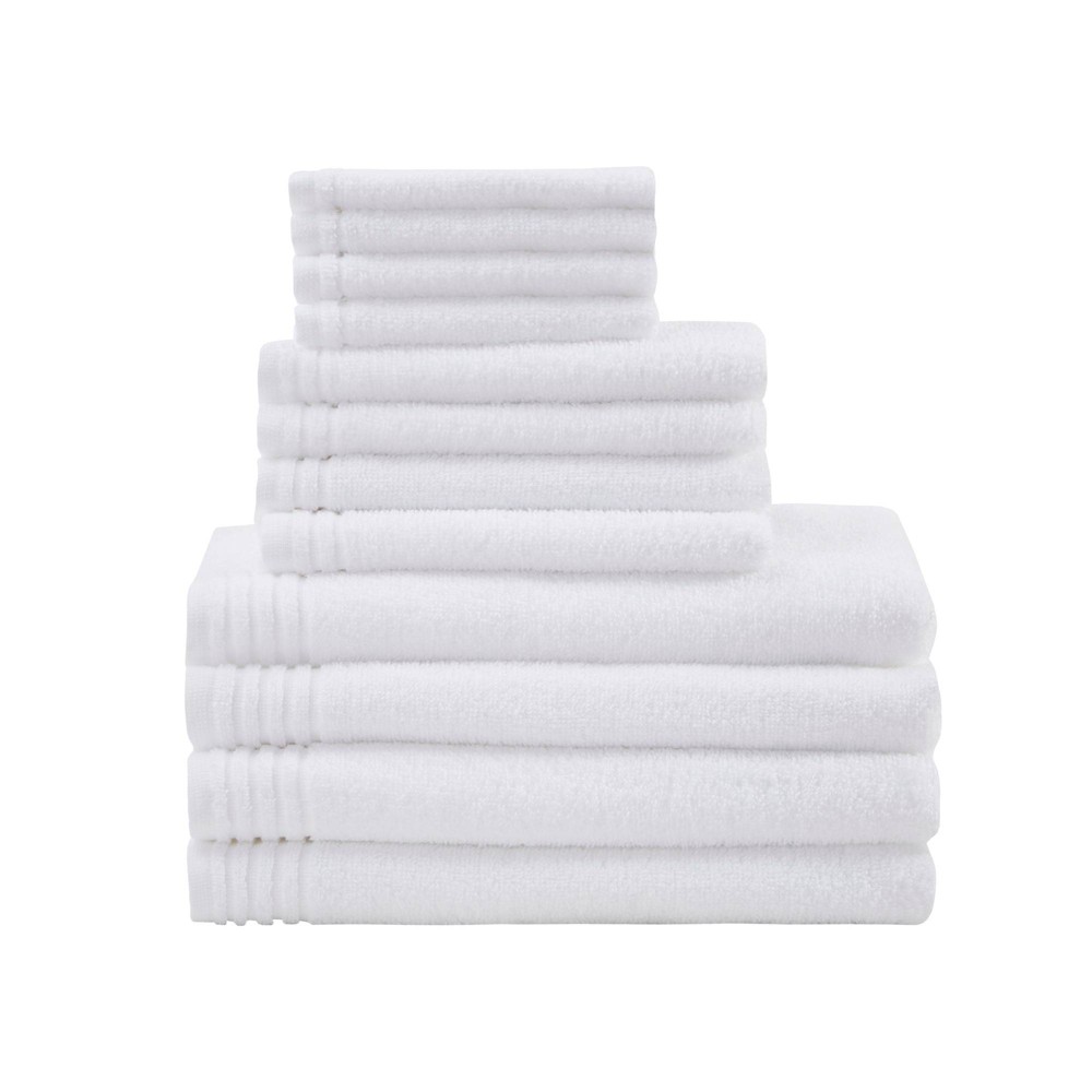 Photos - Towel 12pc Cotton Quick Dry Bath  Set White - 510 Design