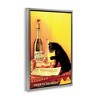 Stupell Industries Vintage Cat & Absinthe Black Framed Floater Canvas Wall Art - 3 of 4