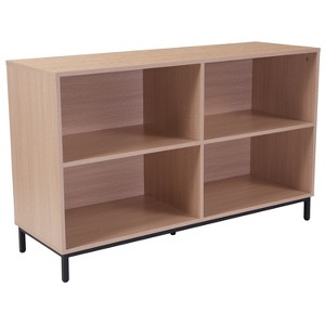 Emma and Oliver 4 Shelf 29.5"H Open Bookcase Storage in Oak Wood Grain Finish - 1 of 3