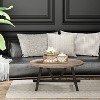 JIONJOY Geometric Farmhouse Coffee Table - Round French Country Style with Vintage Grey Finish and Lower Shelf - 3 of 4