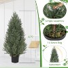 Artificial Topiary Trees for Outdoors, Outdoor Artificial Cedar Tree Set of 2, Uv Resistant Faux Cedar Trees for Front Porch Door, Outdoor - 3 of 4