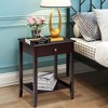 Tangkula 2PCS Nightstand Sofa Side End Table Bedroom Living Room w/ Shelf Drawer Brown - 2 of 4