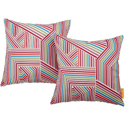 Modway Two Piece Outdoor Patio Pillow Set Tapestry