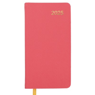Global Printed Products Textured Cover Weekly Monthly Pocket Planner CY 2025 (Pink)