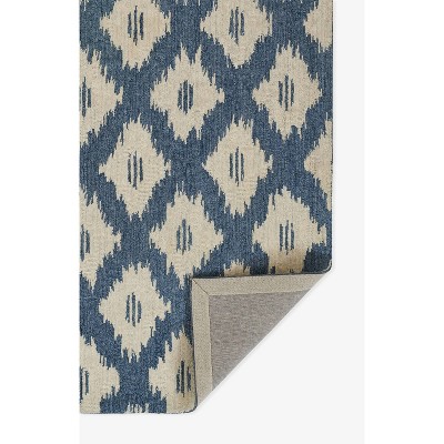 Slate Blue Hand Tufted Wool Ikat Rug, 3'6" x 5'6"