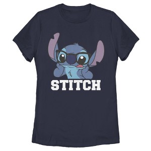 Women's Lilo & Stitch With Silly Black Glasses, Reading Time T-Shirt - 1 of 4