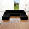 131.9" x 68.9" Plush Corduroy Modular Sectional Sofa with No Assembly Required, 4-PC Free Combination, and Upholstered Compressed Couch - 3 of 4