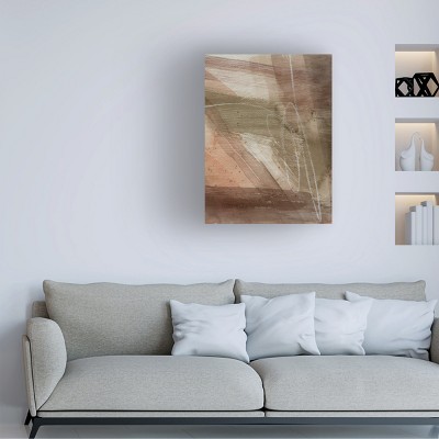 Modern Abstract Brown and White Canvas Art with Wood Frame