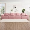 Modular 4-Seat Boneless Straight Sectional Sofas, Deep Seat Cloud Sectional Couch with Throw Pillows, Plush Corduroy Fabric - 3 of 4