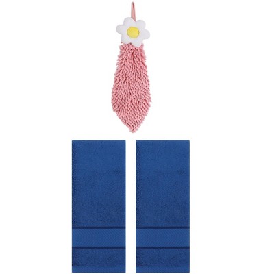 REGALWOVEN 3 Pcs Soft Absorbent Hand Towel Bathroom Decorative Set