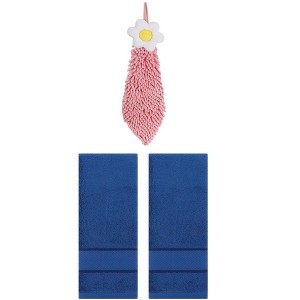 REGALWOVEN 3 Pcs Soft Absorbent Hand Towel Bathroom Decorative Set - 1 of 4