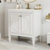 Christopher Knight Home Alison 30" Modern Rubberwood Bathroom Vanity with Ceramic Sink, Shelves and Drawer - 2 of 4