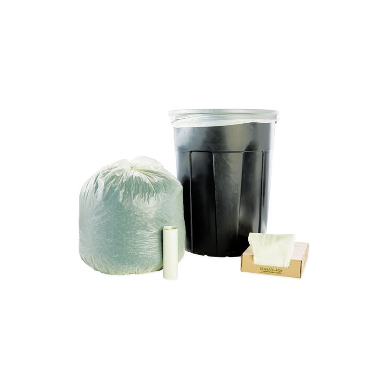Stout by Envision EcoSafe-6400 Bags, 30 gal, 1.1 mil, 30" x 39", Green, 48/Box, 5 of 8
