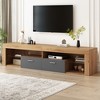 NicBex TV Stands for Living Room,Modern Entertainment Center with Cabinets and Open Shelves,TV Console for Living Room, Bedroom, Home,Natural - image 2 of 4