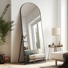 PexFix 25 in. W x 63 in. H Wood Frame Arched Floor Mirror, Bedroom Living Room Wall Mirror in Black - 2 of 4