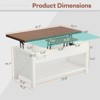 Buenhomino Lift Top Coffee Table with Storage for Living Room, Farmhouse Rectangular Coffee Tables with Hidden Compartment，White - 4 of 4