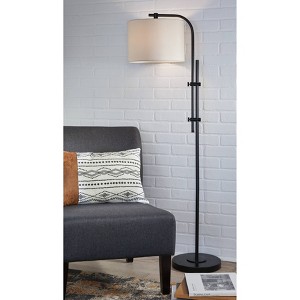 Baronvale Metal Floor Lamp Black - Signature Design by Ashley: Adjustable Arm, UL Listed, Modern Style Lighting - 1 of 3