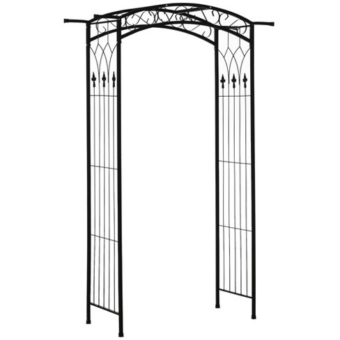 Outsunny 7Ft Outdoor Garden Arbor, Wedding Arch for Ceremony, Trellis with Scrollwork Design, Ideal for Climbing Vines and Plants - image 1 of 4