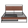Metal Platform Bed Frame with Trundle, Platform Bed with Upholstered Headboard and USB Ports - 4 of 4
