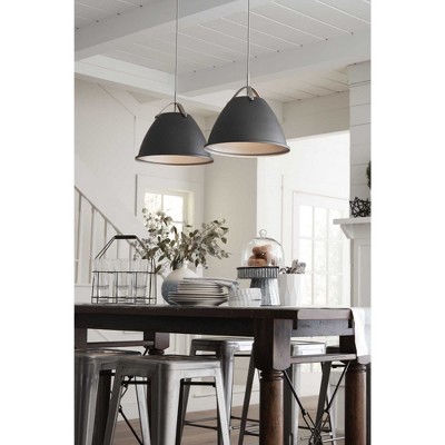 Graphite and Silver 15" Steel Pendant Light