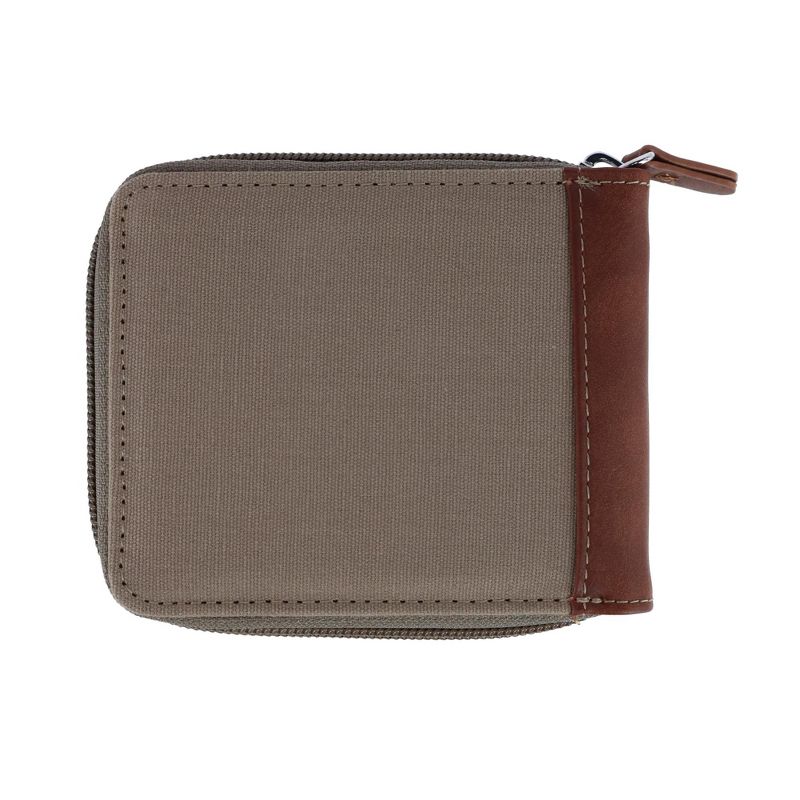 Buxton Men's RFID Canvas and Leather Zip Around Wallet, 2 of 4