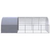 vidaXL Outdoor Chicken Coop for Poultry and Small Animals, Galvanized Steel Cage with Water-Resistant Polyethylene Roof, Silver & Silver Gray - 4 of 4