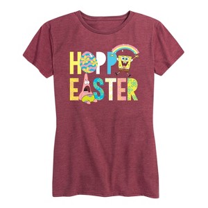 Women's - SpongeBob Squarepants - Hoppy Easter Icons Short Sleeve Graphic T-Shirt - 1 of 4