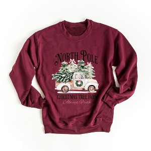 Simply Sage Market Women's Graphic Sweatshirt North Pole Tree Farm - 1 of 4