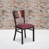 Emma and Oliver 2 Pack Decorative Slat Back Metal Restaurant Chair - 2 of 4