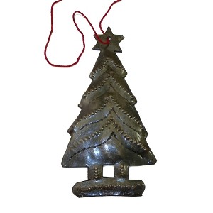 Slickblue Charming 3.5"x2" Steel Tree Ornament – Handcrafted Lightweight Decoration for the Holiday Season - 1 of 3